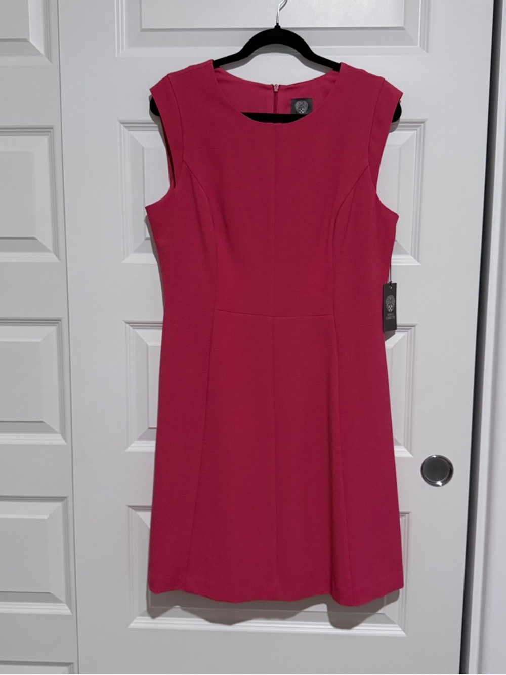 Vince Camuto Cap-Sleeve A-Line Dress in Fuchsia Pink Size 12